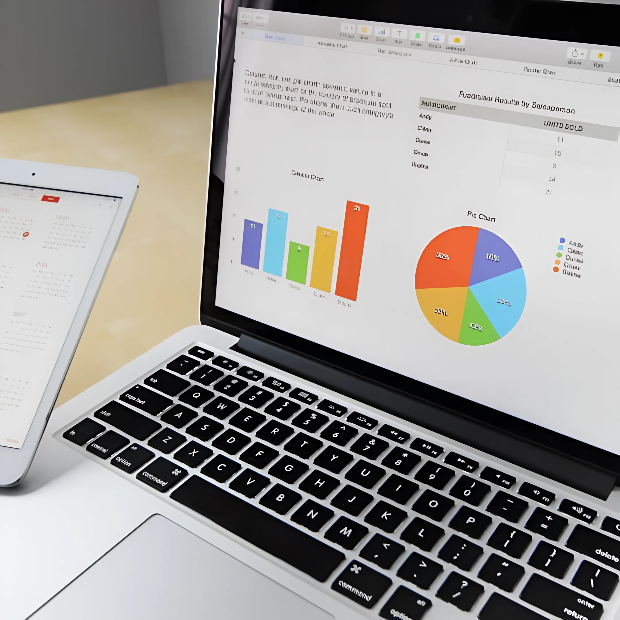 Corporate website SEO and GEO strategy displayed on a laptop