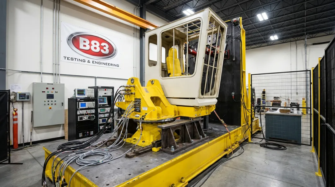 B83 electro-dynamic shaker system testing device under test in lab