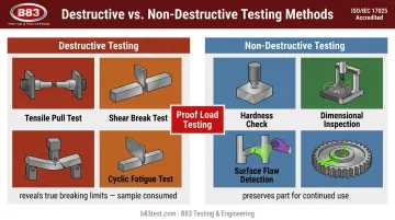Destructive versus non-destructive bolt testing methods comparison chart