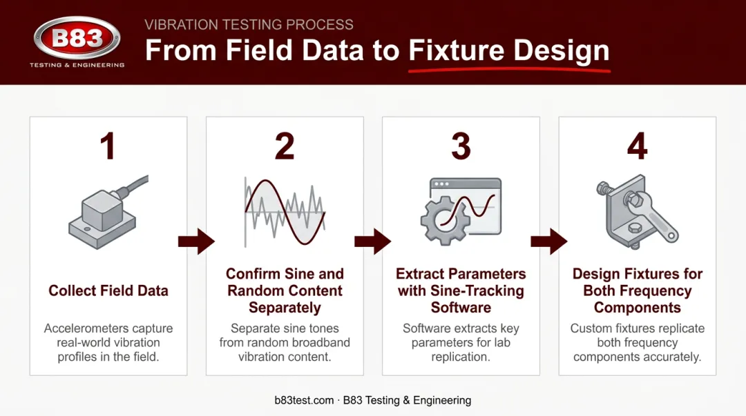 Four-step best practices process for sine-on-random vibration test implementation