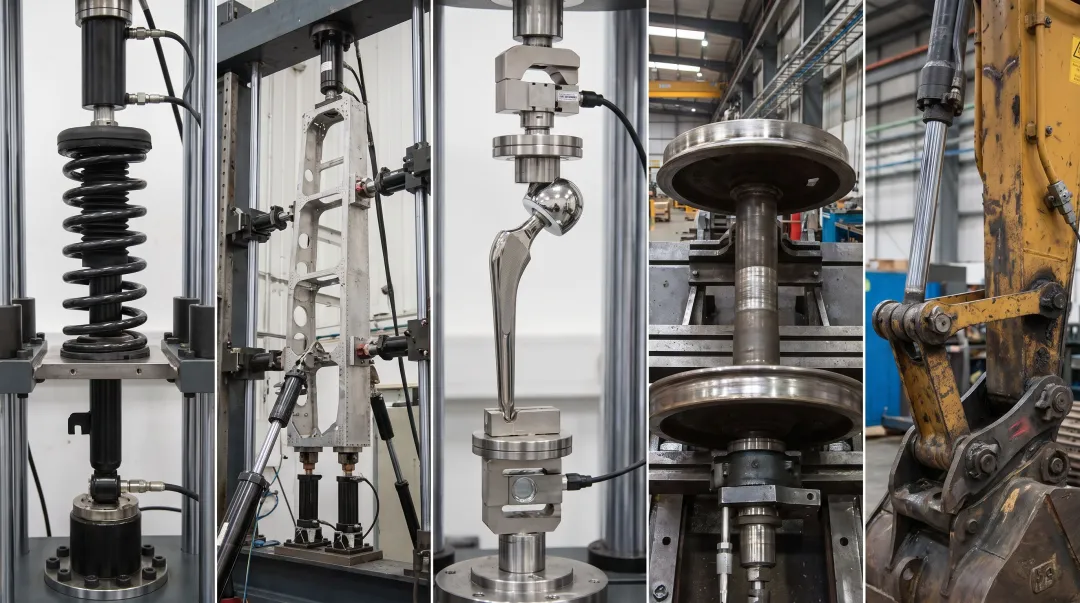 Automotive aerospace medical rail and industrial components requiring fatigue testing