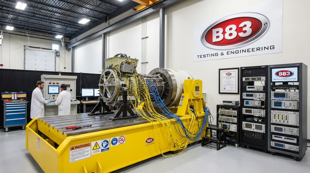 B83 Testing and Engineering vibration lab with electro-dynamic shaker system