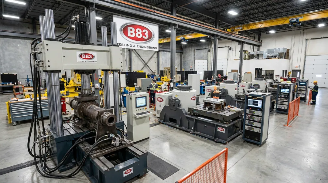 B83 Testing and Engineering lab servo-hydraulic and vibration shaker equipment