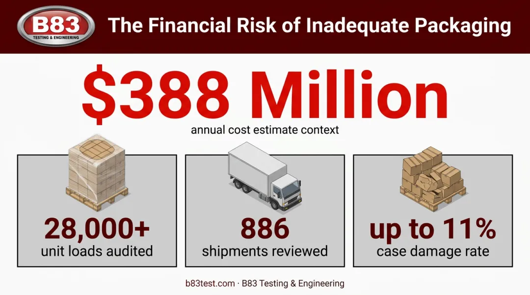 Annual cost impact of inadequate unit load wrapping on CPG companies