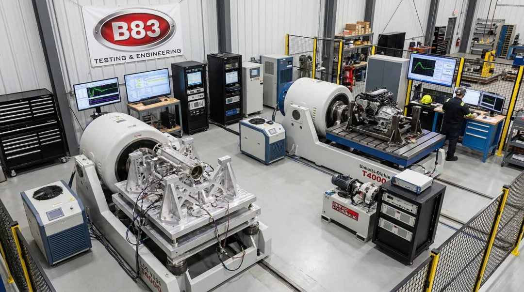 B83 Testing and Engineering lab facility with electrodynamic shaker fleet