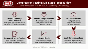 Six-step top load and compression testing process from objective to documentation