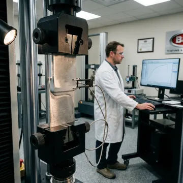 Adhesive lap shear testing in a laboratory