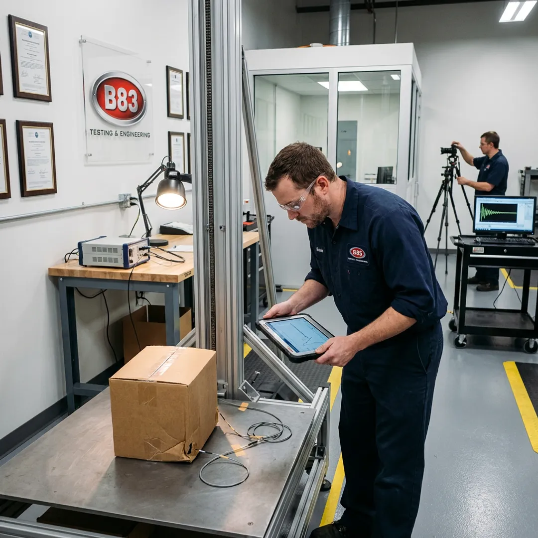 Technician documenting free fall test results