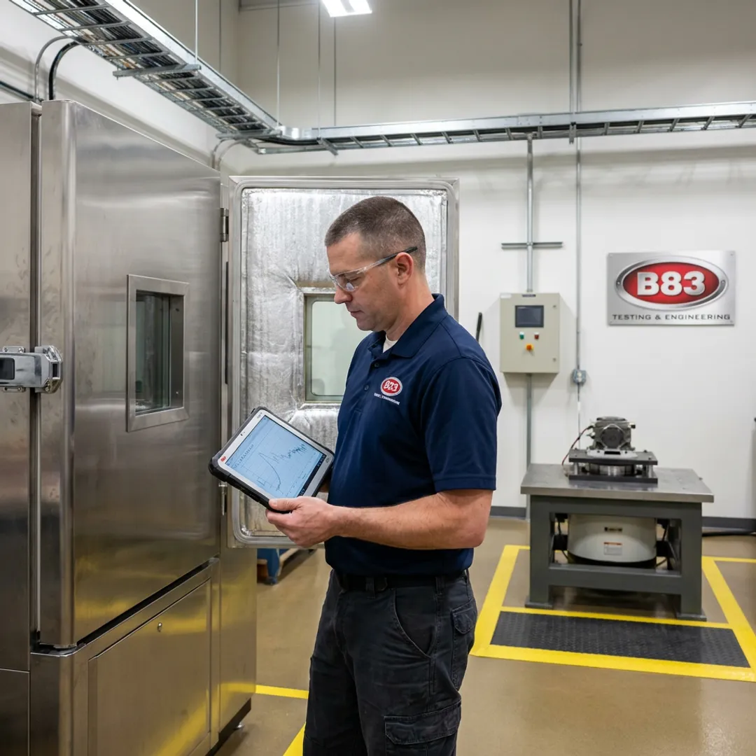 Engineer reviewing laboratory testing data