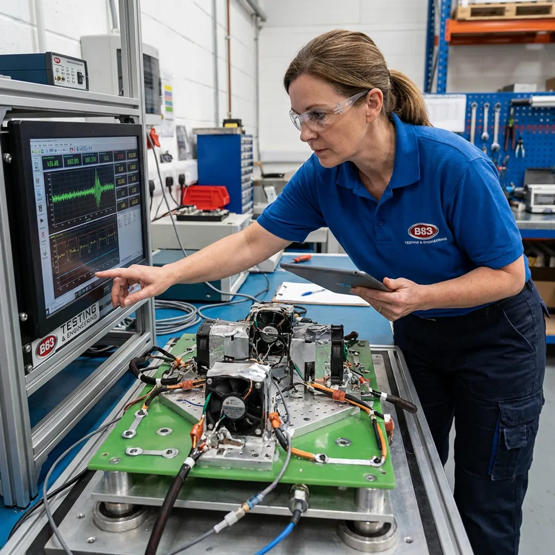Engineer reviewing reliability testing data