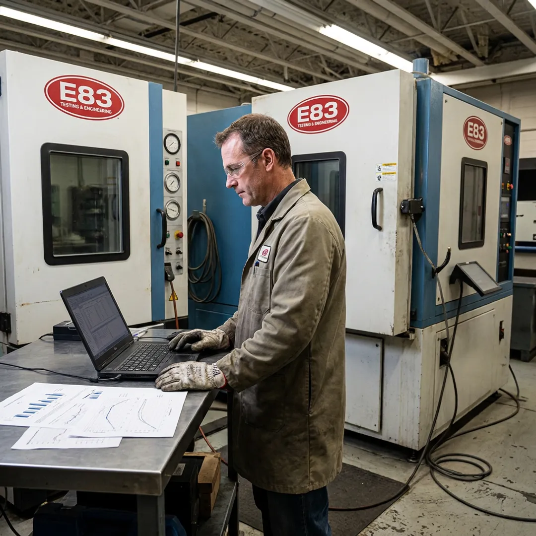 Engineer reviewing laboratory test data