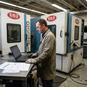 Engineer reviewing laboratory test data