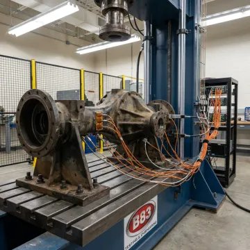 Heavy equipment component testing in laboratory