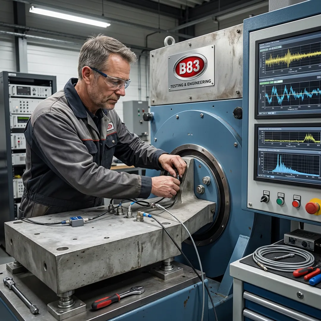Engineer preparing electrical product test equipment