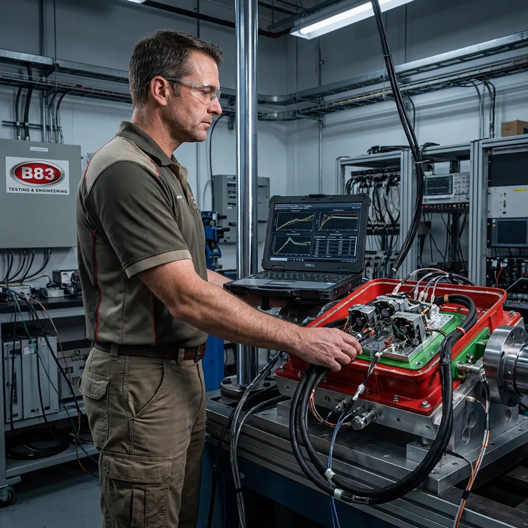 Engineer reviewing automotive durability test data