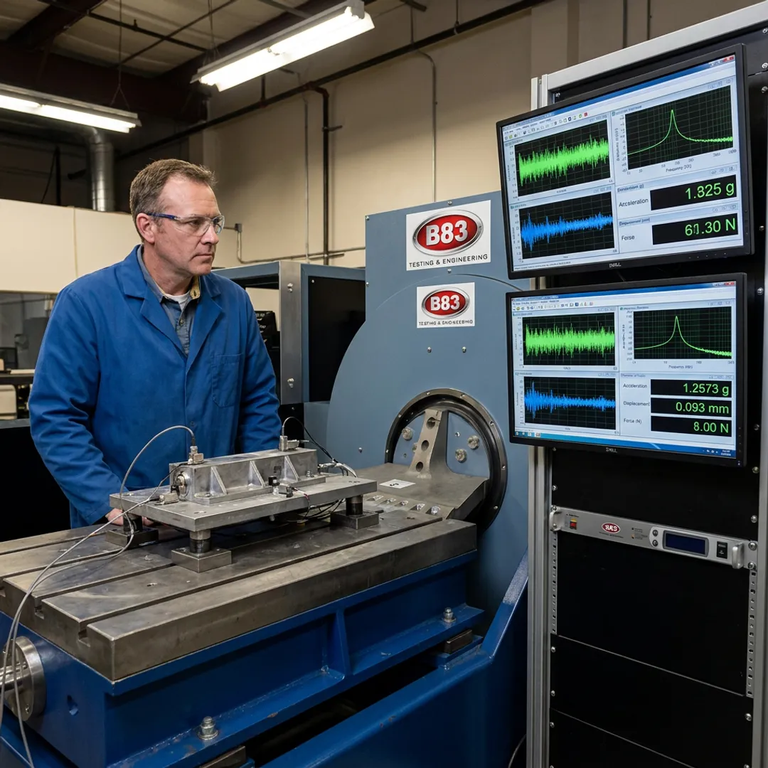 Engineer monitoring nondestructive product testing equipment