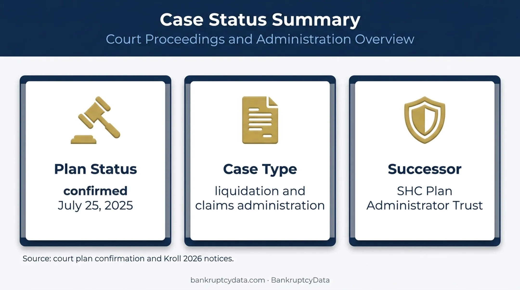 Steward bankruptcy liquidation case status and successor trust summary