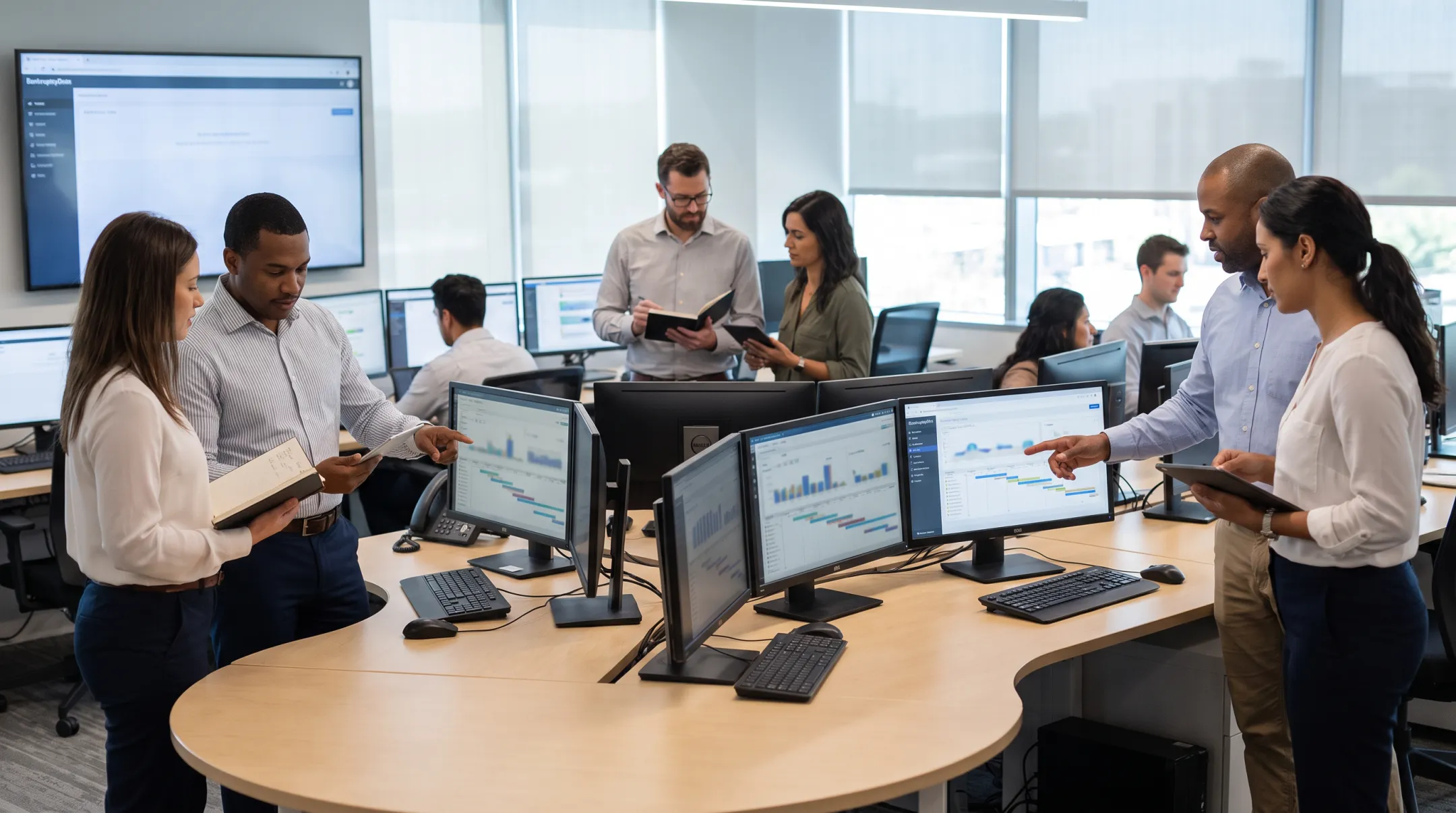 BankruptcyData analysts monitoring filings and stakeholder alerts on platform