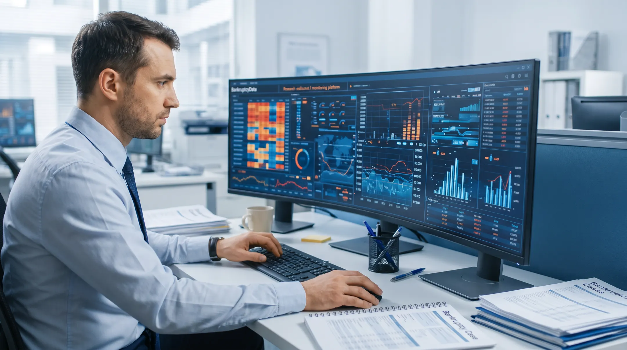 BankruptcyData research platform analyst monitoring bankruptcy sale opportunities