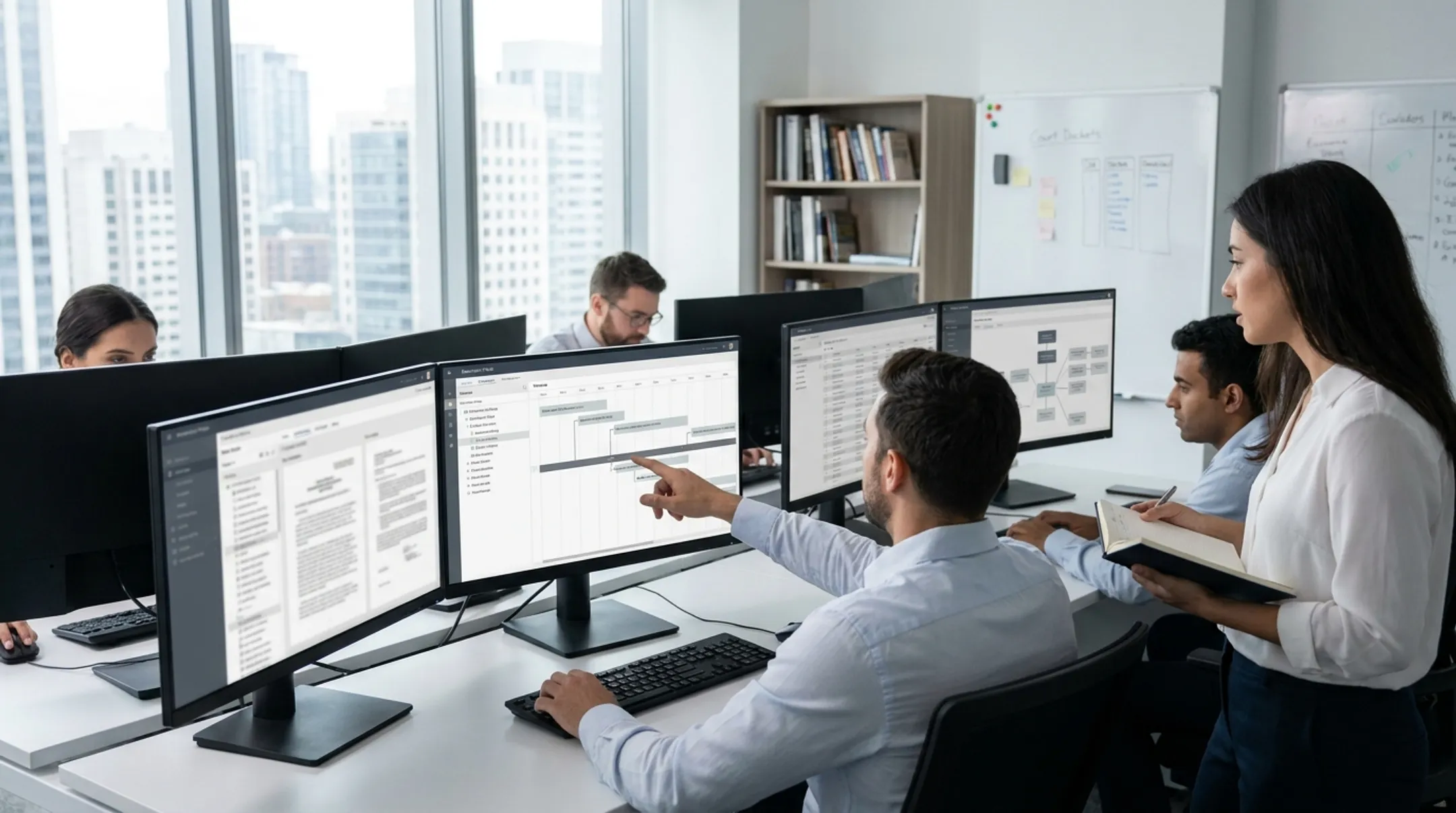BankruptcyData research team reviewing court filings and restructuring records