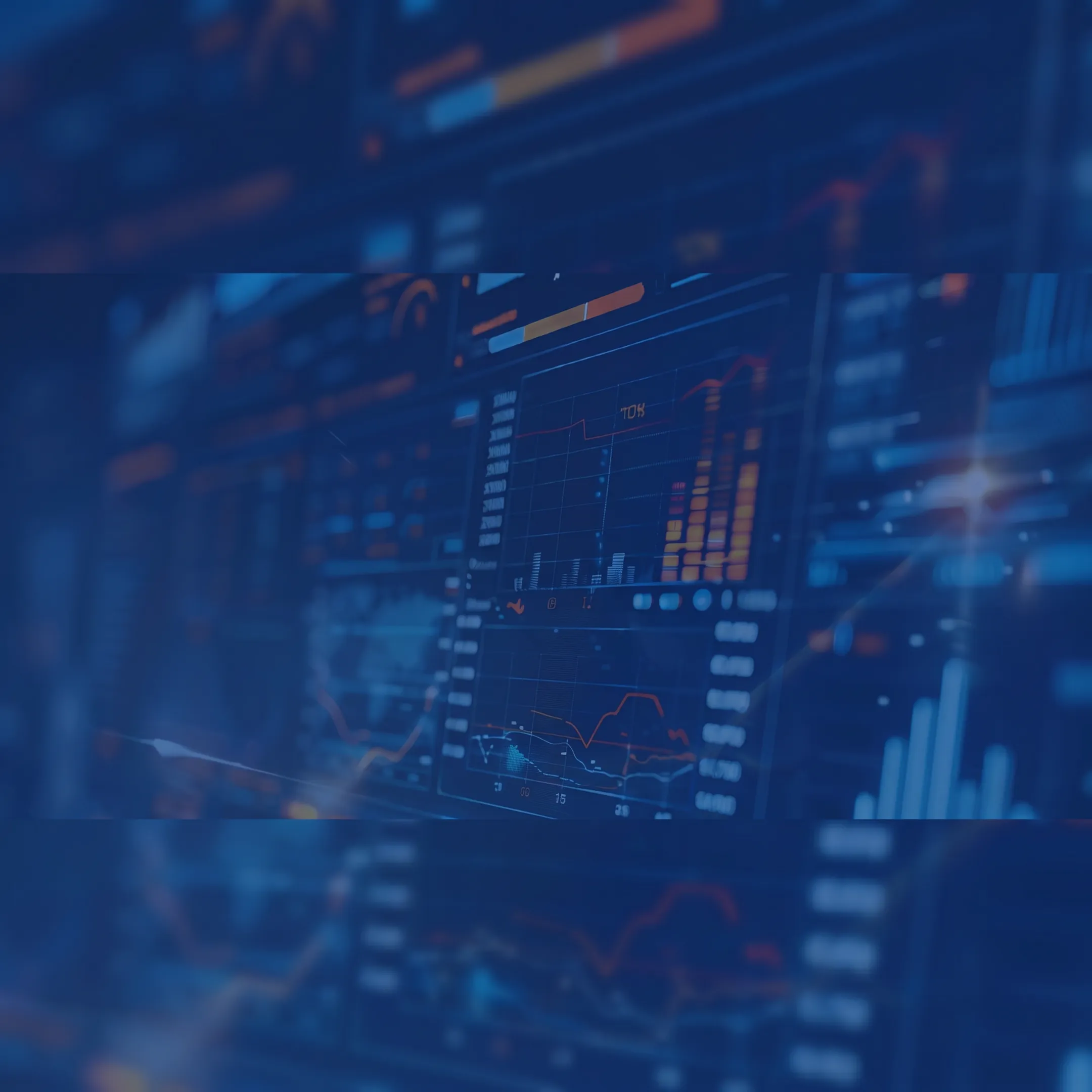 Professional reviewing bankruptcy court case alerts and docket updates on a research platform