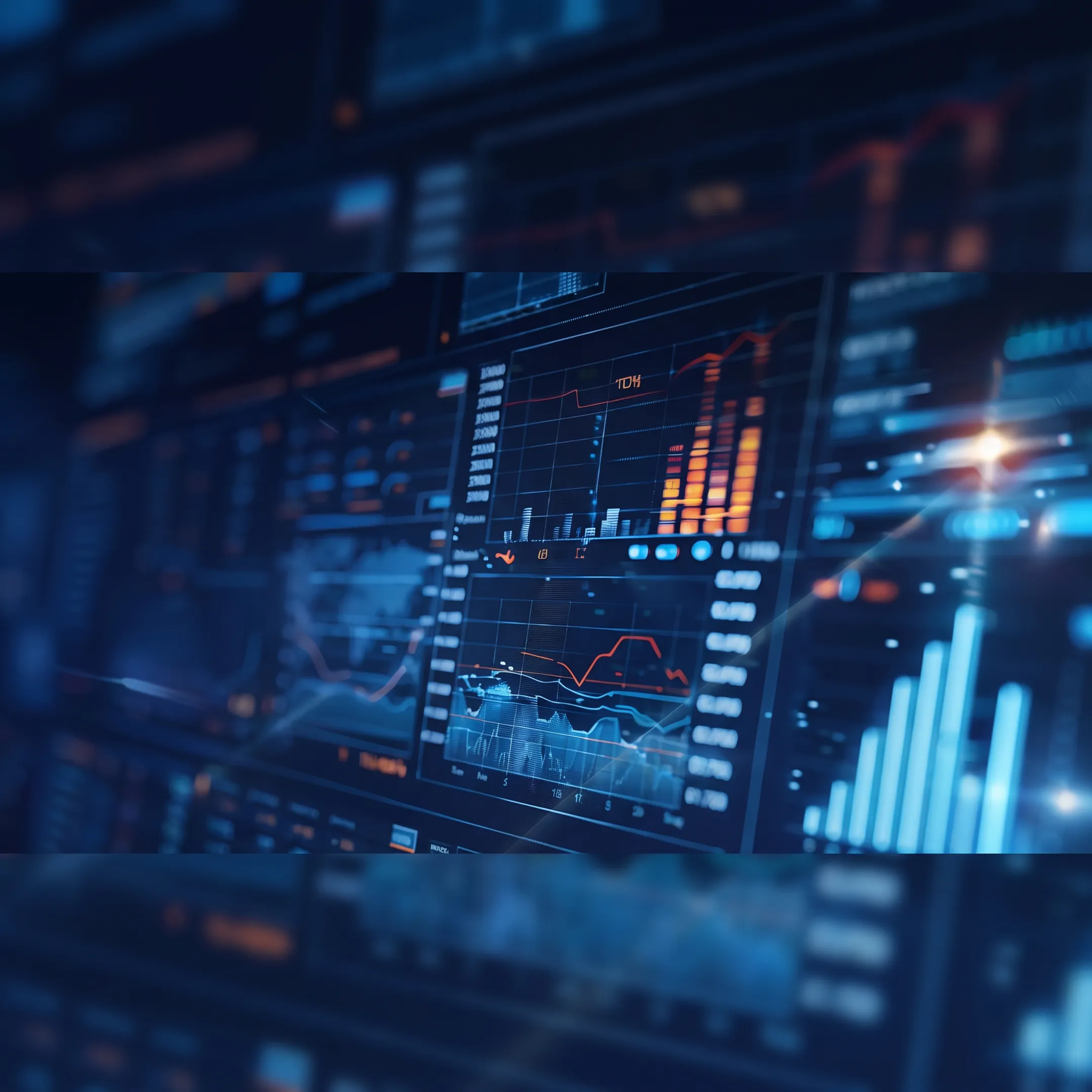 Analyst reviewing bankruptcy filings, lawsuit documents, and restructuring data on a digital research platform