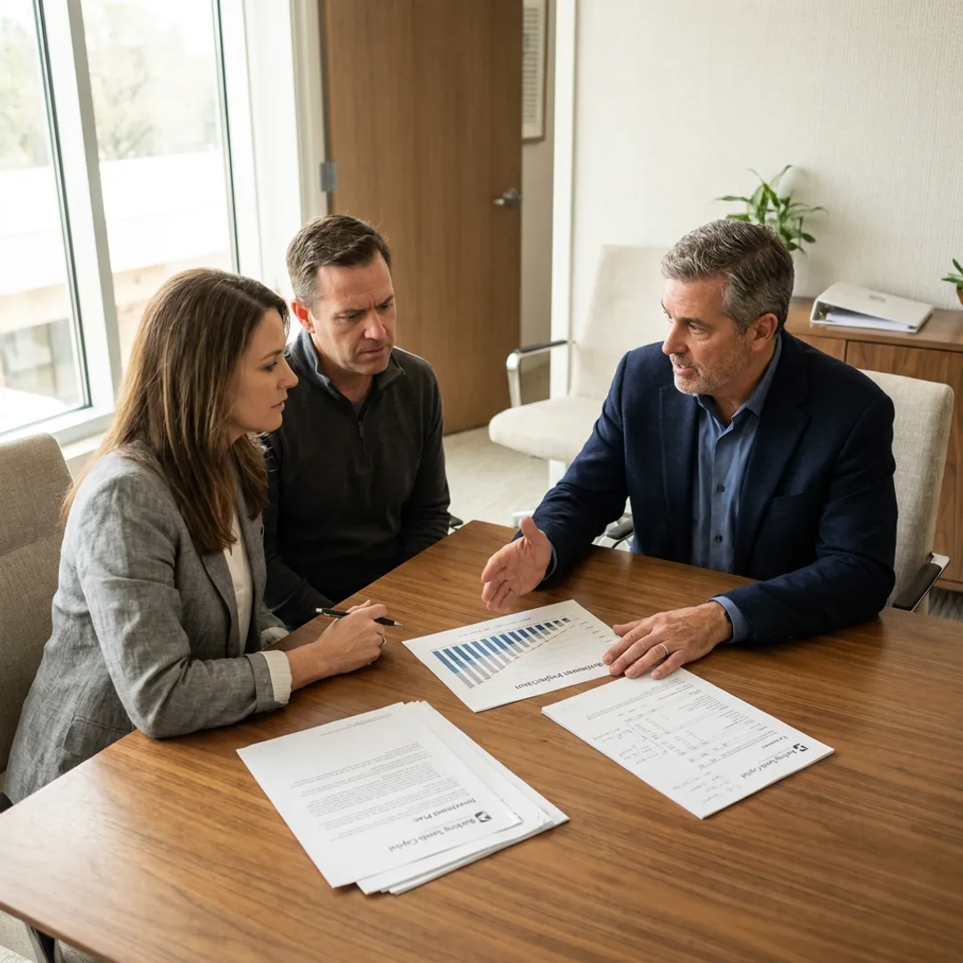 Financial advisor discussing tax and retirement planning