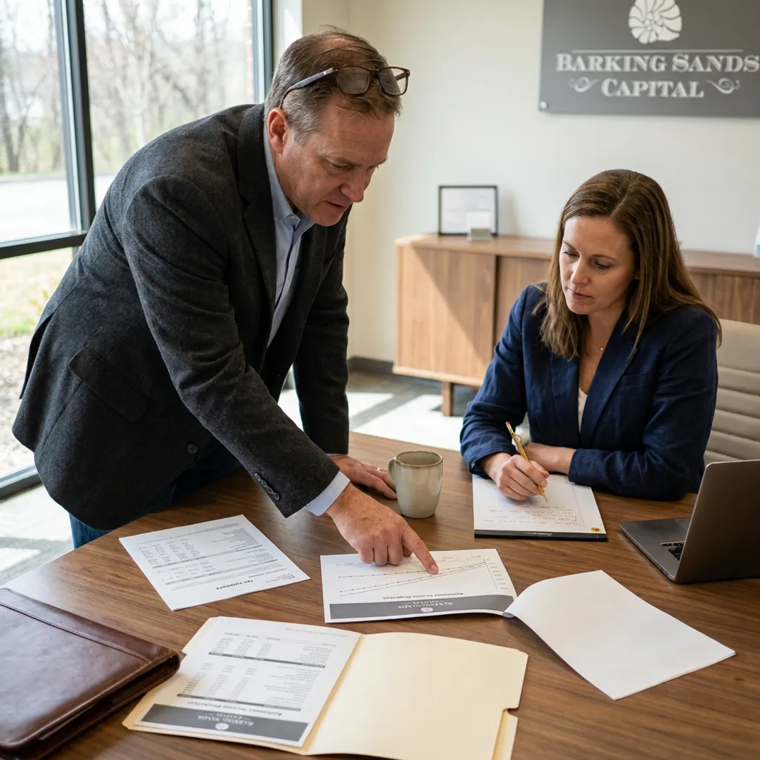 Advisor reviewing retirement planning documents with a woman