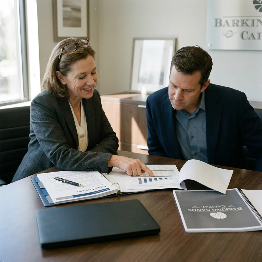 Advisor reviewing estate and wealth planning documents