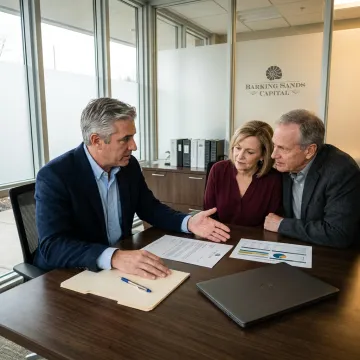 Advisor reviewing retirement and estate planning documents with clients