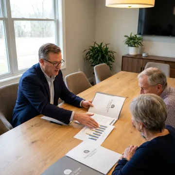 Financial advisor reviewing a wealth planning process with clients