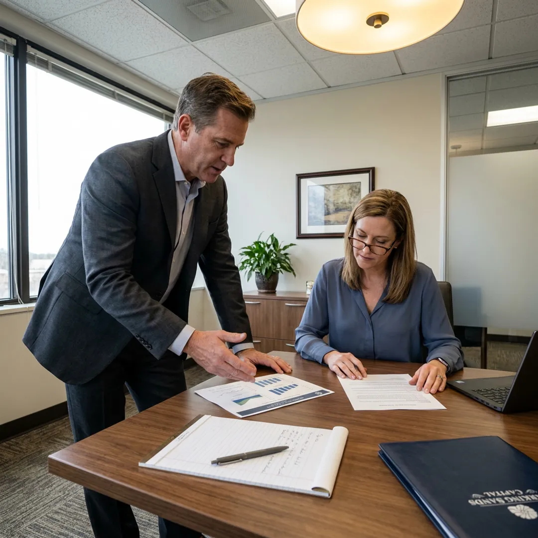 Advisor and client reviewing a financial planning process