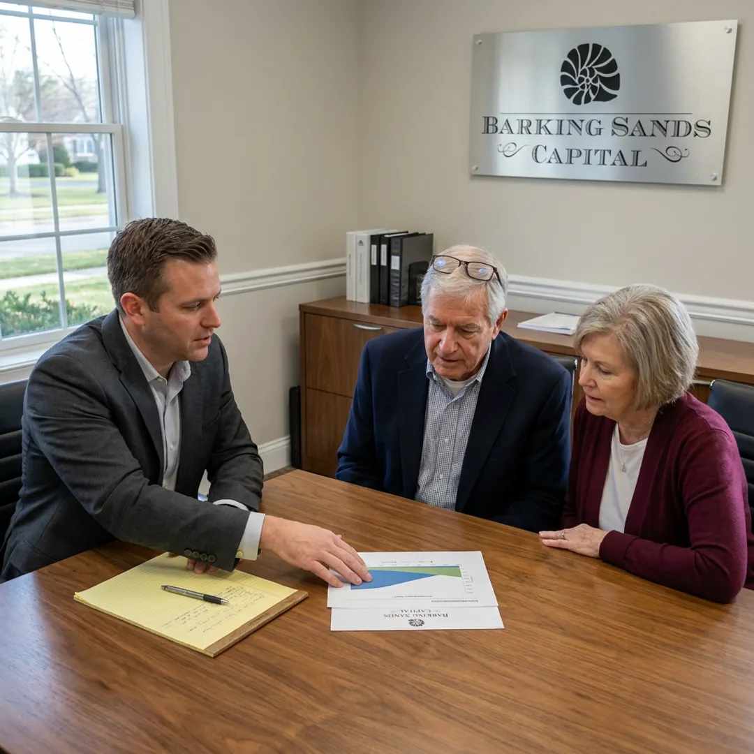 Advisor reviewing retirement income plan with couple
