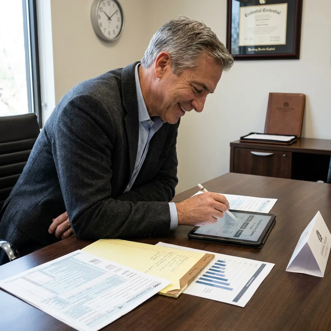Advisor explaining retirement plan steps