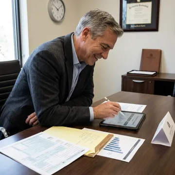 Advisor explaining retirement plan steps