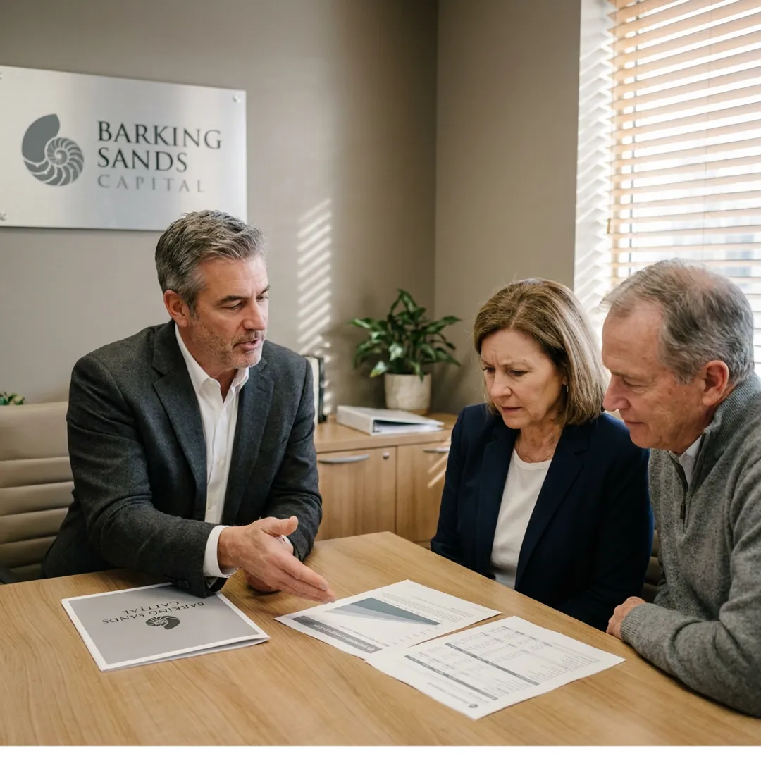 Advisor reviewing retirement plan with clients