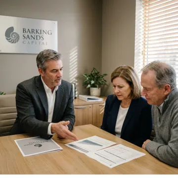 Advisor reviewing retirement plan with clients