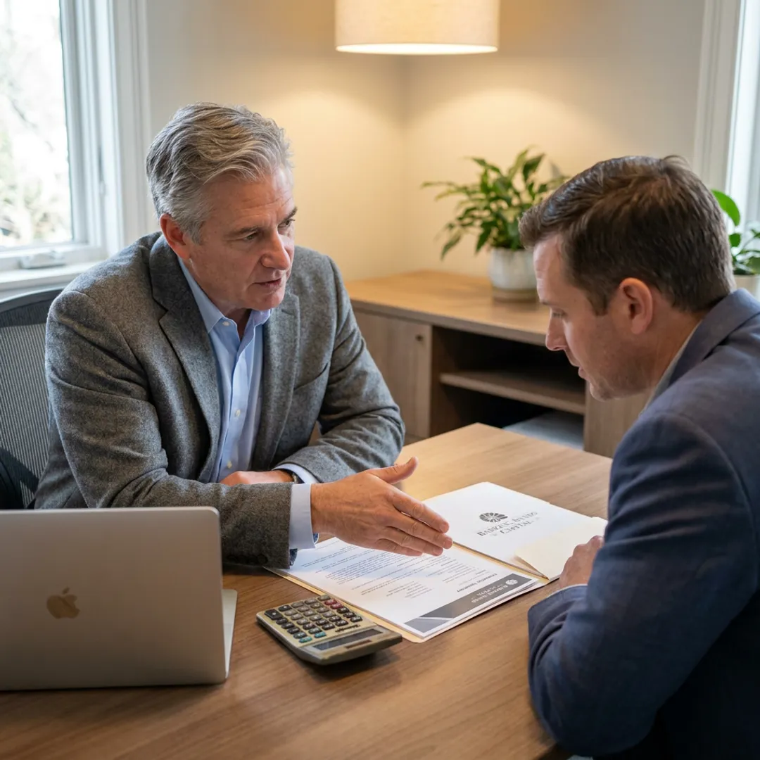 Advisor helping a client compare health insurance plans