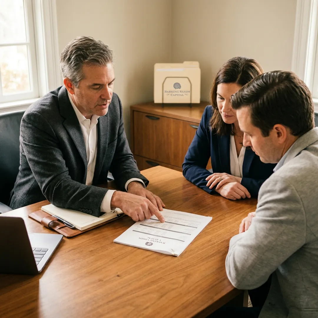 Advisor reviewing retirement plan with clients