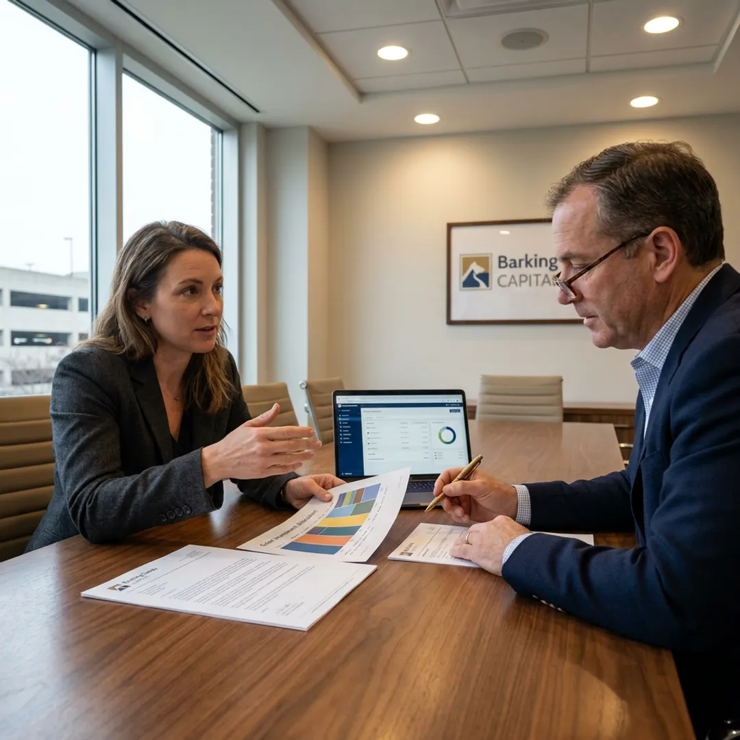 Financial advisors collaborating on client planning documents