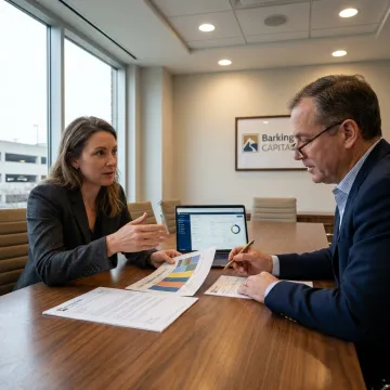 Financial advisors collaborating on client planning documents