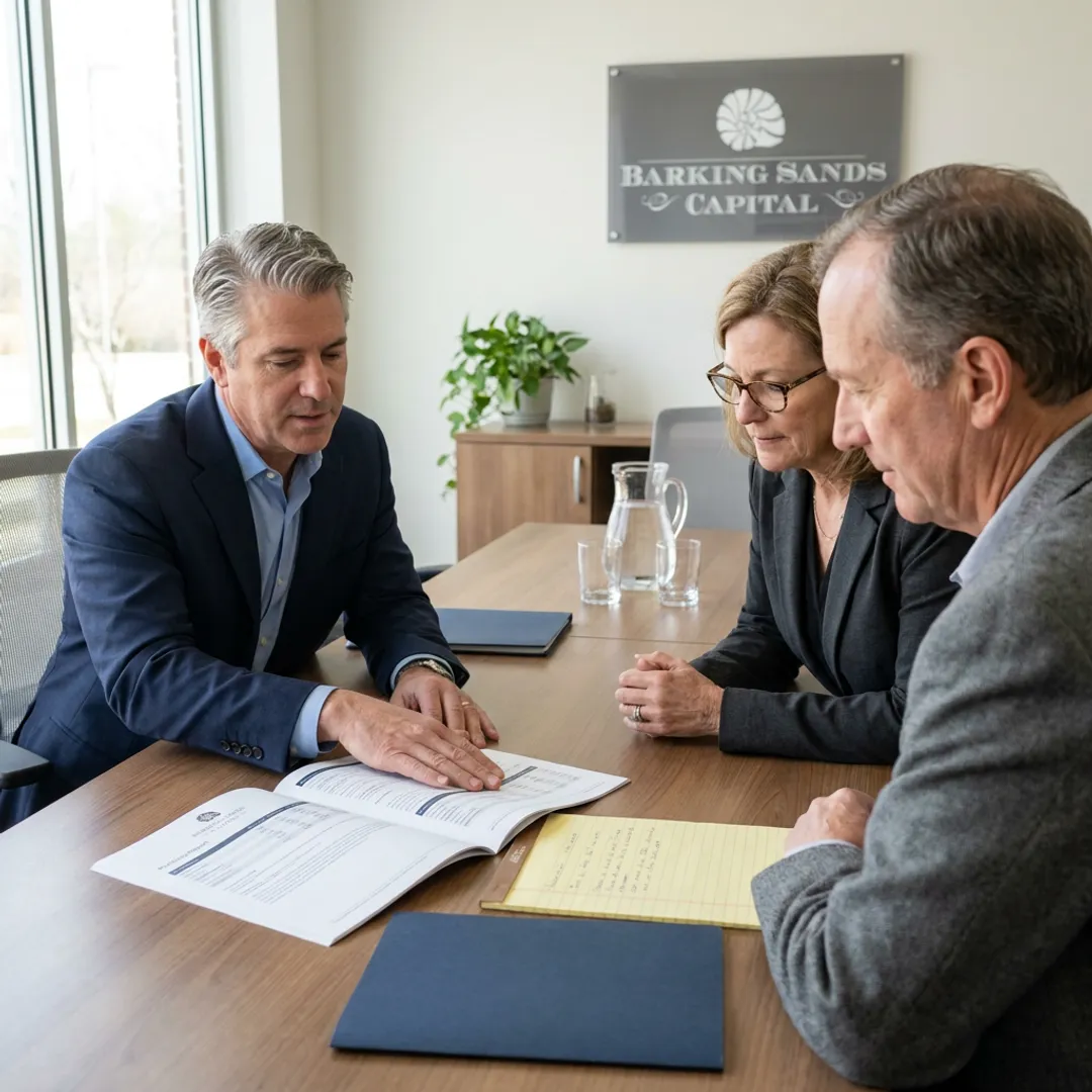 Advisor reviewing retirement savings plan with clients