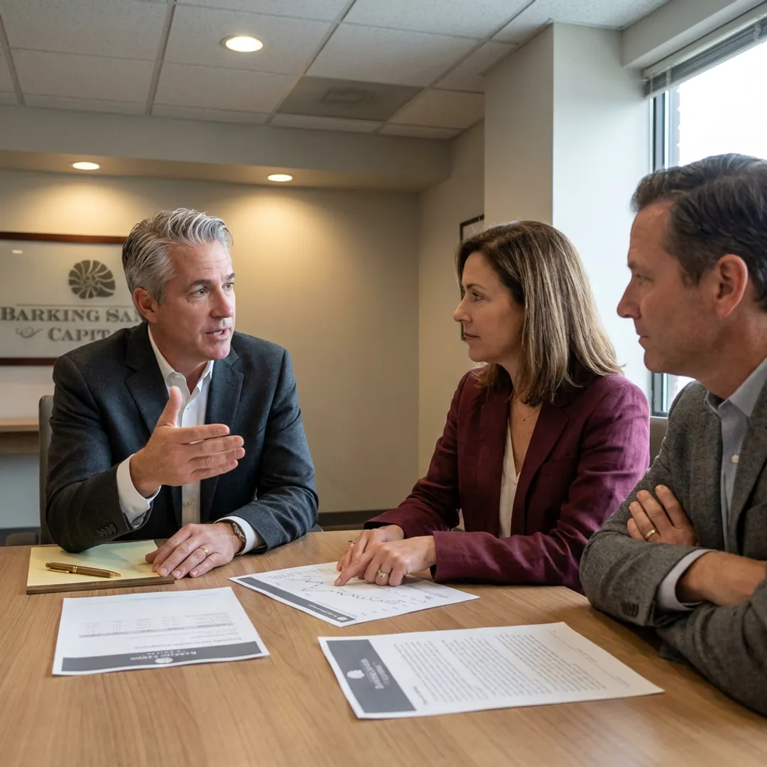 Advisor reviewing investment portfolio with client