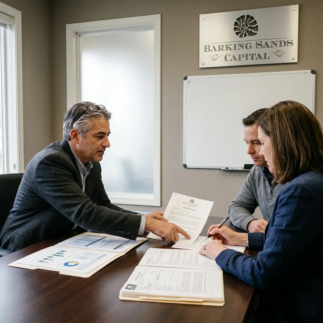 Financial advisor reviewing estate planning documents