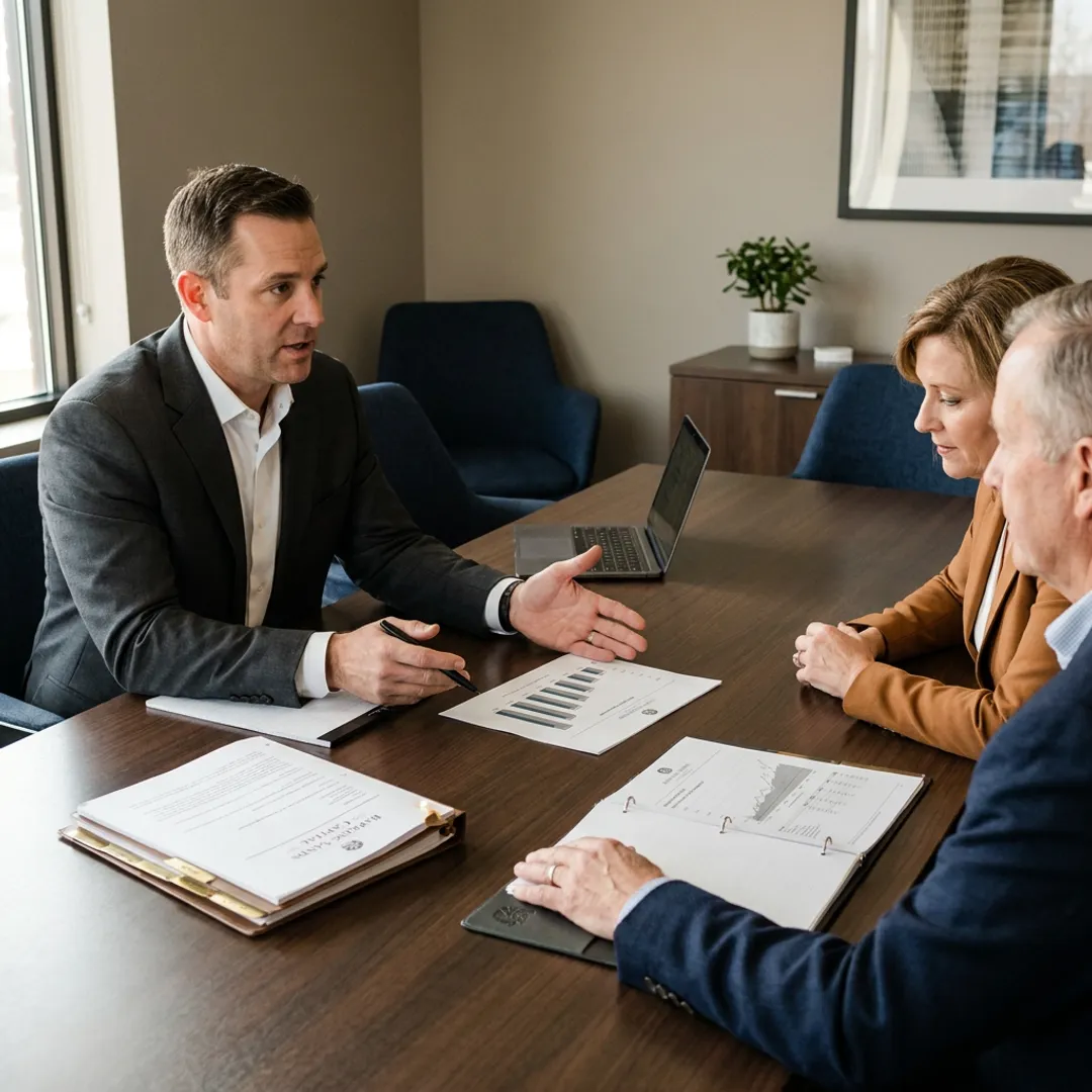 Advisor reviewing estate and tax planning documents