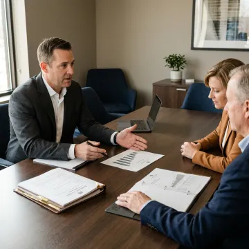 Advisor reviewing estate and tax planning documents