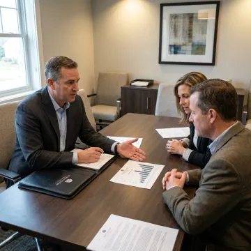 Advisor explaining business retirement planning process