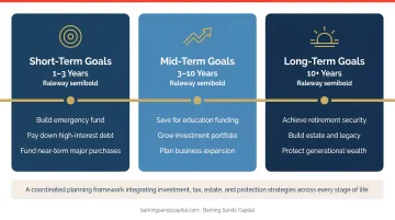 Three-horizon family financial goal timeline short medium and long-term planning framework