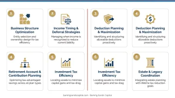 Six pillars of strategic tax planning scope from business structure to estate coordination