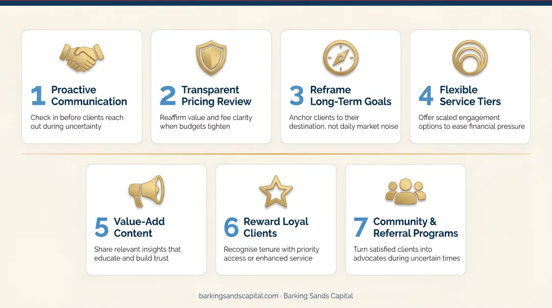 Small business customer retention playbook seven tactics during economic downturn infographic